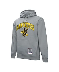 Mitchell & Ness Men's Heather Gray Iowa Hawkeyes Classic Arch Pullover Hoodie