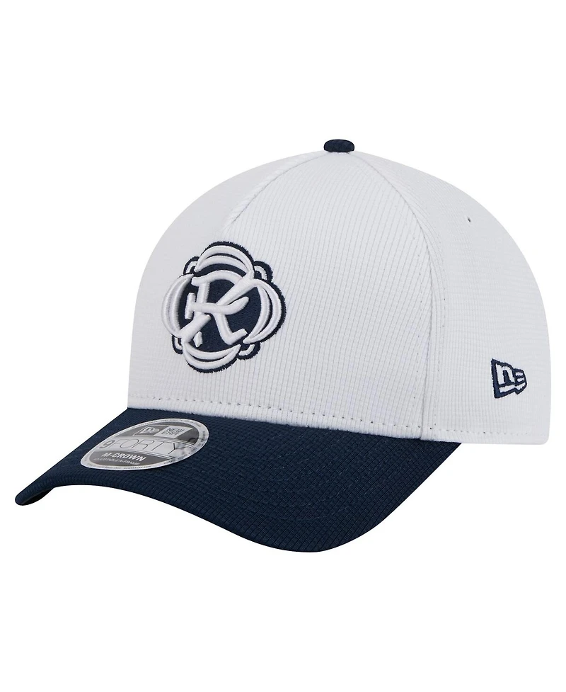 New Era Men's White/Navy New England Revolution 2025 Jersey Hook 9FORTY M-Crown Adjustable Hat