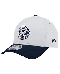 New Era Men's White/Navy New England Revolution 2025 Jersey Hook 9FORTY M-Crown Adjustable Hat