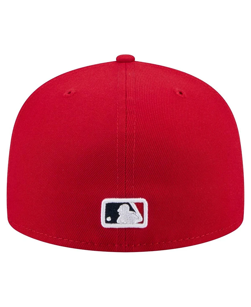 New Era Men's Red Los Angeles Angels Yarn Stitch 59FIFTY Fitted Hat