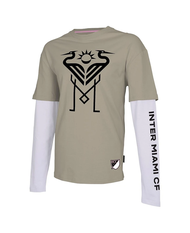 Stadium Essentials Men's Tan Inter Miami Cf Status Long Sleeve T-Shirt
