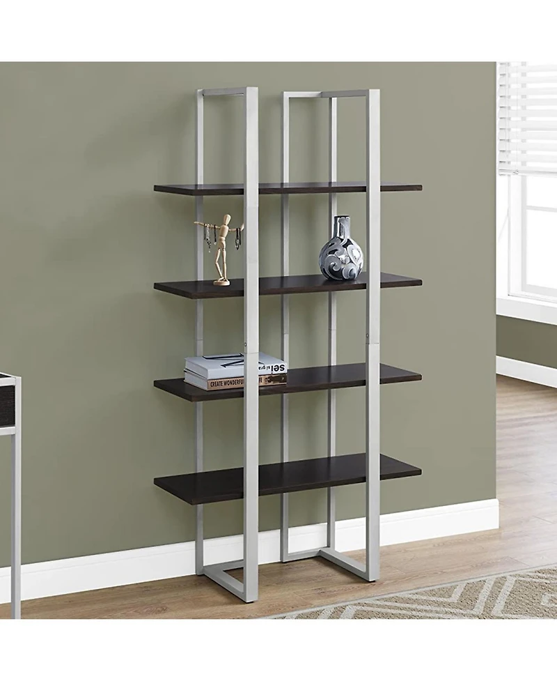 Metal 4-Tier Bookshelf – Open Shelving Unit for Home or Office