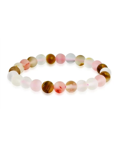 Bling Jewelry Natural Multi Color Round Beads 8MM Strand Stackable Stretch Bracelet