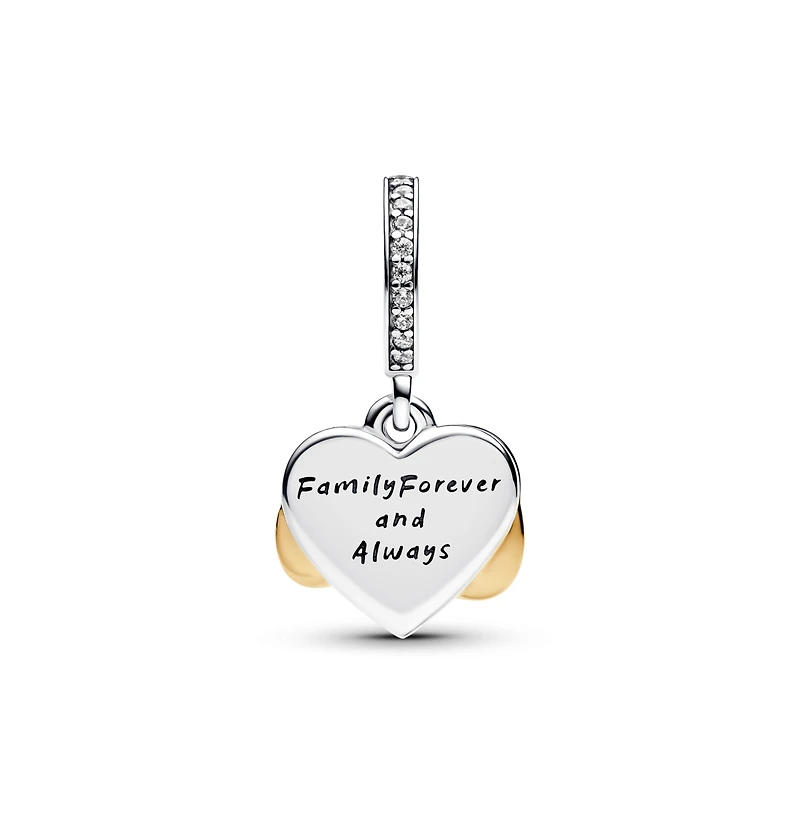 Pandora Two-Tone Sparkling Infinity Heart Dangle Charms