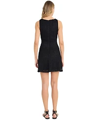 The Good Journey Women's Crochet Empire-Waist Mini Dress