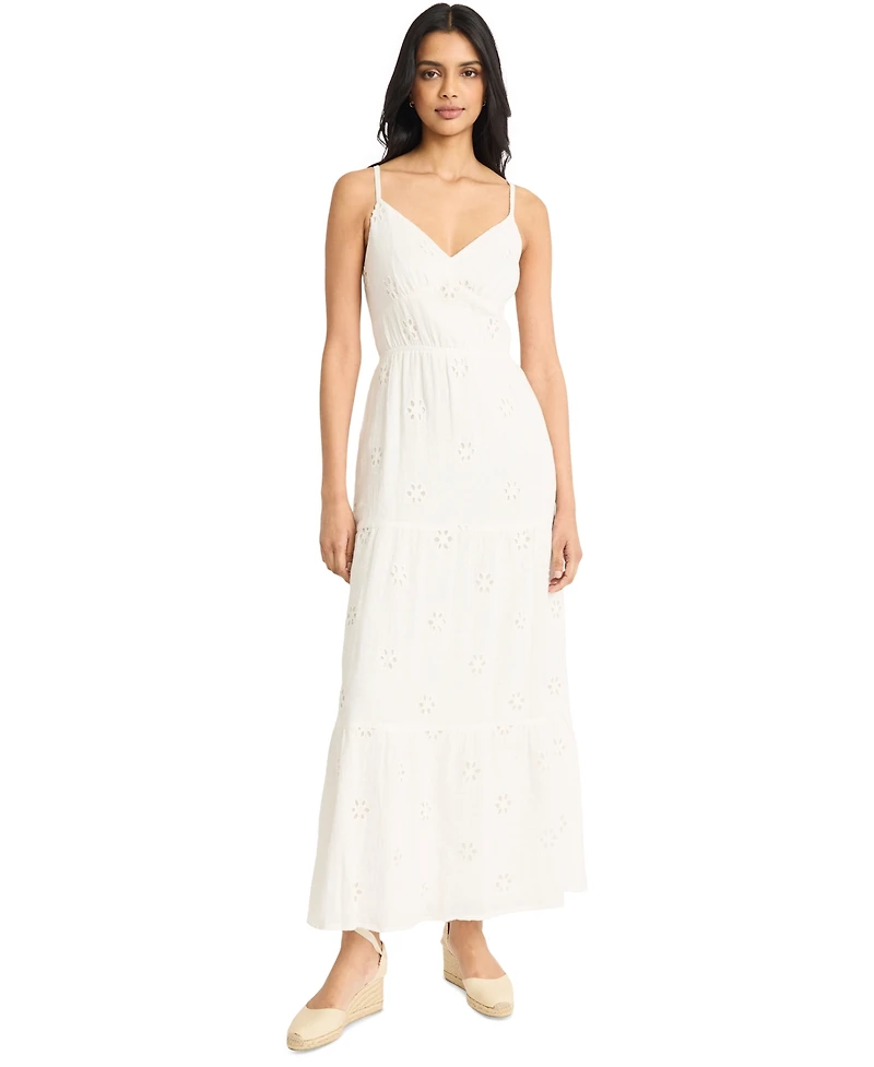 The Good Journey Women's Eyelet Open-Back Maxi Dress