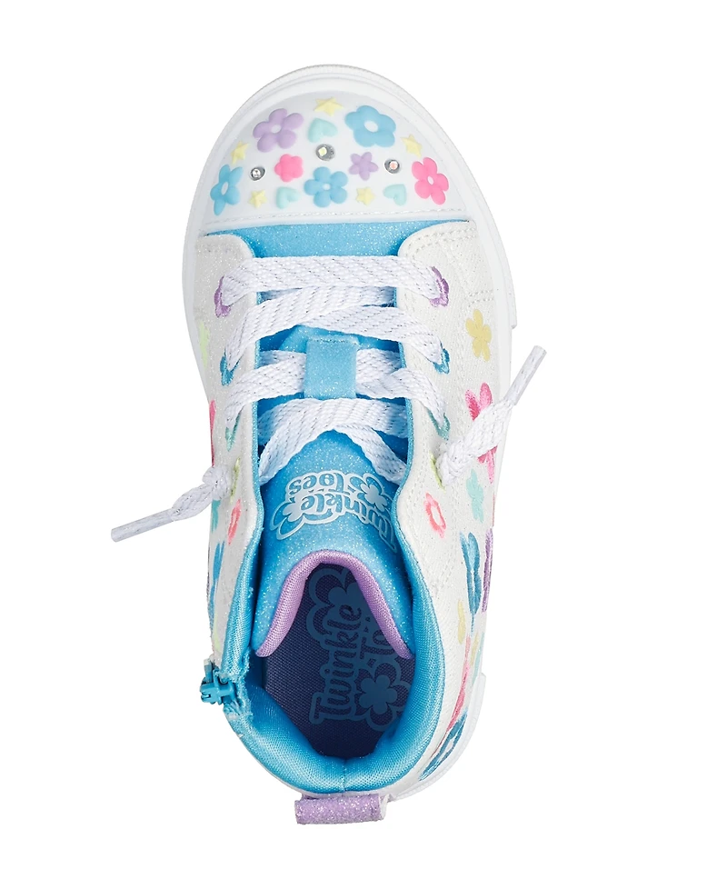 Skechers Toddler Girls Twinkle Toes: Sparks - Super Blossom High Top Light-Up Casual Sneakers from Finish Line