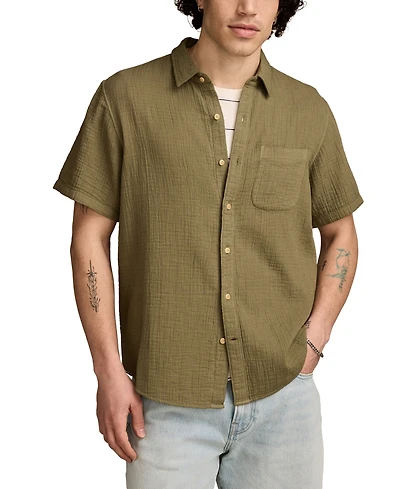 Lucky Brand Men's Double Gauze Short Sleeve Shirt