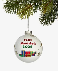 Holiday Lane Feliz Navidad 2025 Glass Christmas Tree Ball Ornament, Exclusively at Macy's