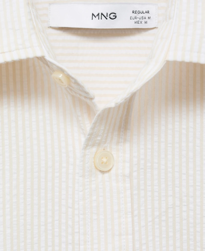 Mango Men's Slim-Fit Striped Seersucker Shirt