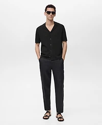 Mango Men's Pointelle Detail Knitted Shirt