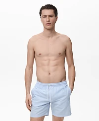 Mango Men's Seersucker Swim Trunks