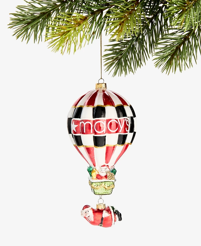Holiday Lane Macy's Checkered Hot Air Balloon Ornament, Exclusively at Macy's