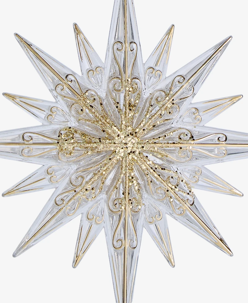 Holiday Lane Blessed Clear and Gold-Tone Snowflake Ornament, Macy's Exclusive