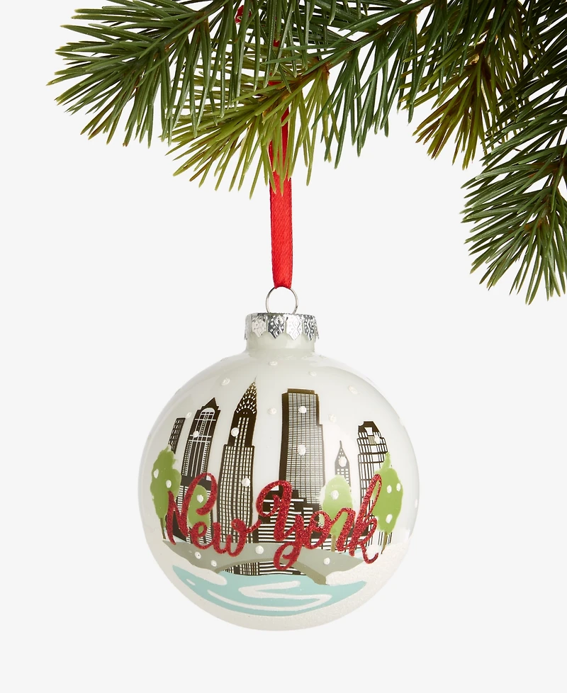 Holiday Lane New York City Glass Skyline Ball Ornament, Macy's Exclusive