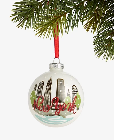Holiday Lane New York City Glass Skyline Ball Ornament, Macy's Exclusive