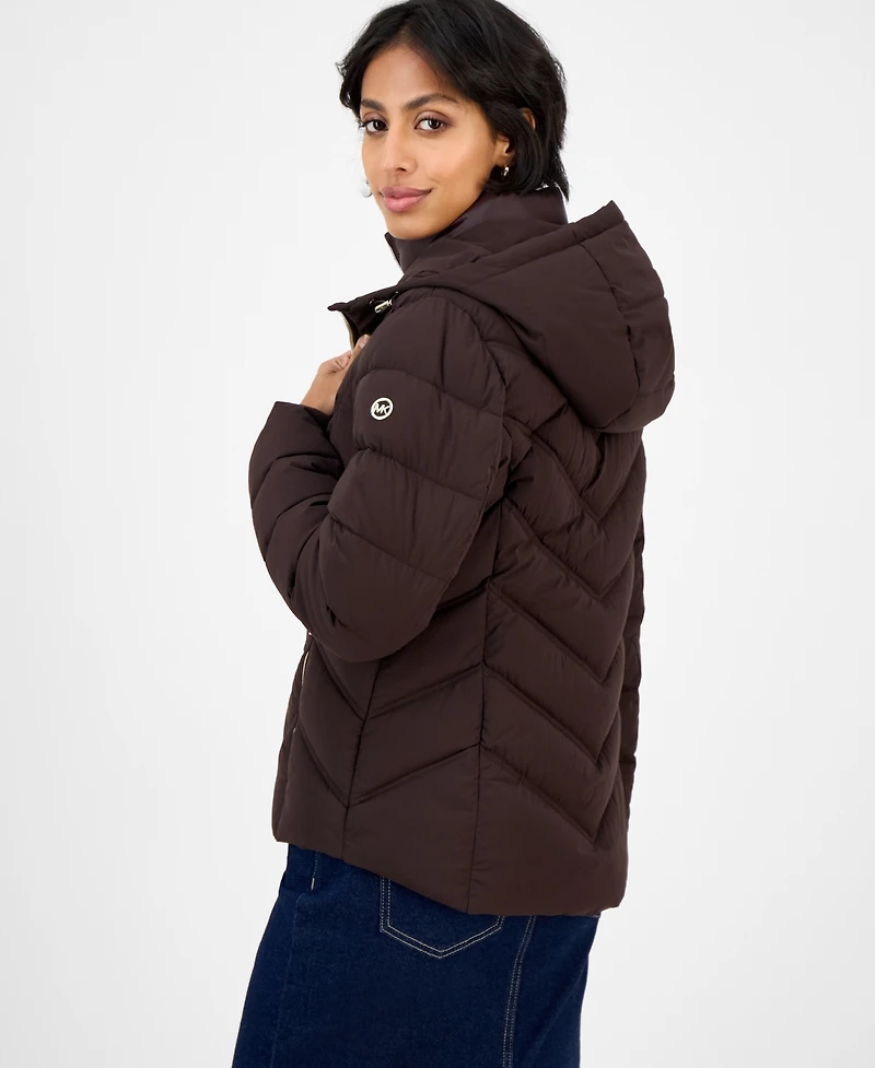 Michael Kors Women's Hooded Bibbed Packable Puffer Coat