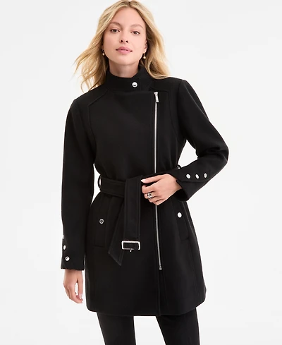 Michael Kors Women's Asymmetric Belted Coat, Exclusively at Macy's