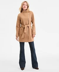 Michael Michael Kors Women's Asymmetric Belted Coat, Exclusively at Macy's