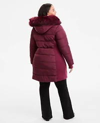 Michael Kors Plus Faux-Fur-Trim Hooded Puffer Coat, Exclusively at Macy's