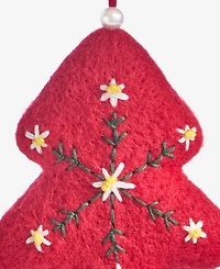 Holiday Lane Nordic Wonderland Felted Red Tree Ornament, Macy's Exclusive
