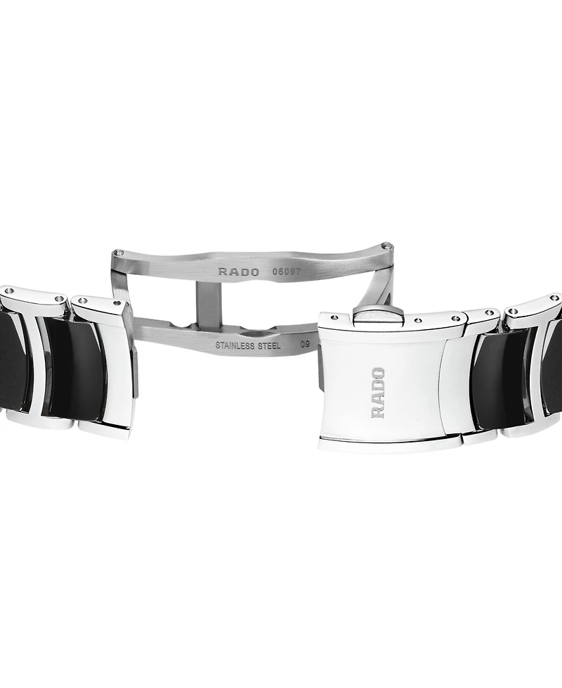 Rado Women's Swiss Centrix Diamond Accent Black Ceramic & Stainless Steel Bracelet Watch 35mm