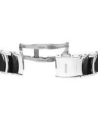 Rado Women's Swiss Centrix Diamond Accent Black Ceramic & Stainless Steel Bracelet Watch 35mm