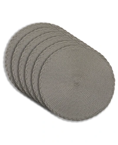 Dainty Home Braided 15" Round Woven Placemats Set of 6 - Durable, Reversible & Non-Slip Table Mats