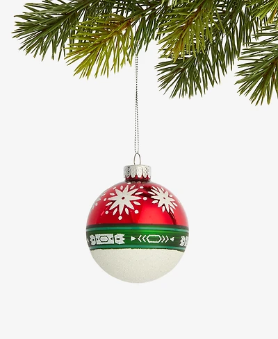 Holiday Lane Nordic Wonderland Glass Ball Ornament, Macy's Exclusive