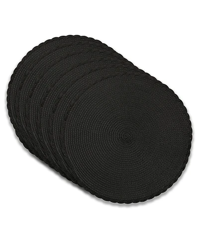 Dainty Home Braided 15" Round Woven Placemats Set of 6 - Durable, Reversible & Non-Slip Table Mats