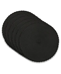 Dainty Home Braided 15" Round Woven Placemats Set of 6 - Durable, Reversible & Non-Slip Table Mats
