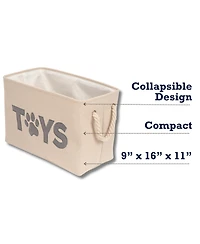 Country Living Foldable Fabric Dog Toy Storage Bin - Durable, Stylish, and Convenient Organizer for Pet Accessories