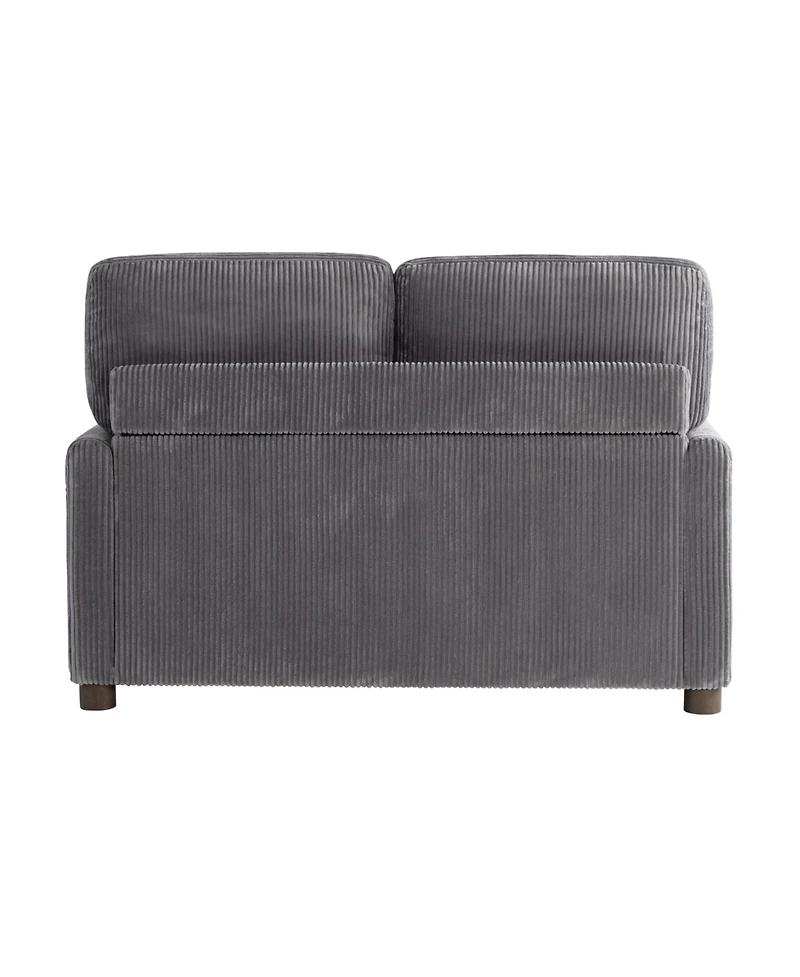 Serta 53.3" Corduroy Danson Convertible Loveseat with Charging Port