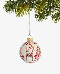 Holiday Lane Nordic Wonderland Glass Ball Ornament, Macy's Exclusive