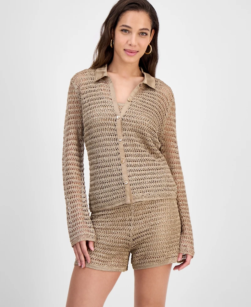 Guess Women's Bella Embellished Knit Shirt