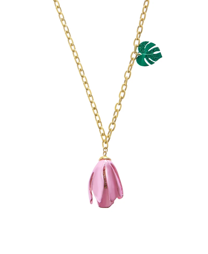 Betsey Johnson Faux Stone Garden Glam Tulip Pendant Necklace