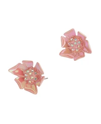 Betsey Johnson Faux Stone Garden Glam Flower Stud Earrings