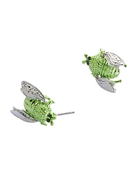 Betsey Johnson Faux Stone Garden Glam Beetle Stud Earrings