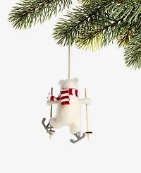 Holiday Lane Tiny Tidings Skiing Bear Ornament, Macy's Exclusive