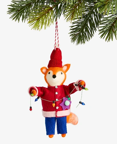 Holiday Lane Tiny Tidings Fabric Fox Ornament, Macy's Exclusive