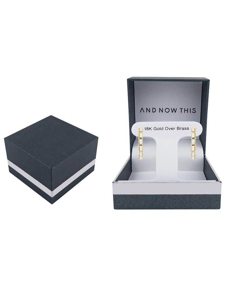 And Now This Crystal Baguette Hinged Hoop Earrings