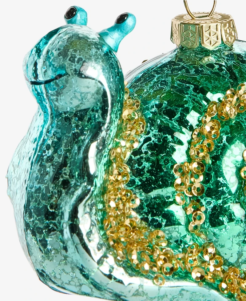 Holiday Lane Enchanted Forest Glass Snail Ornament, Macy's Exclusive