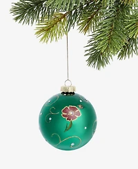 Holiday Lane Enchanted Forest Purple Floral Ball Ornament, Macy's Exclusive