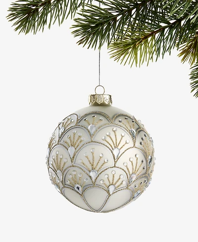 Holiday Lane Gilded Glamour Gold Pattern Ball Ornament, Macy's Exclusive