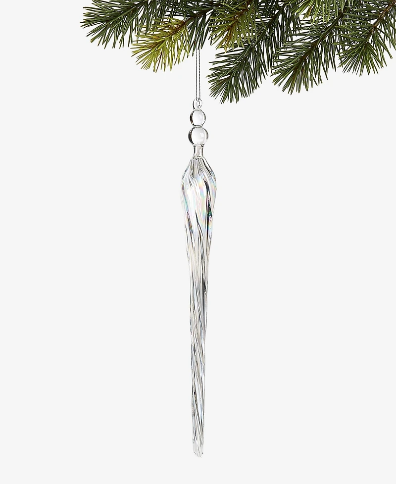 Holiday Lane Iced Delight Glass Finial Ornament, Macy's Exclusive