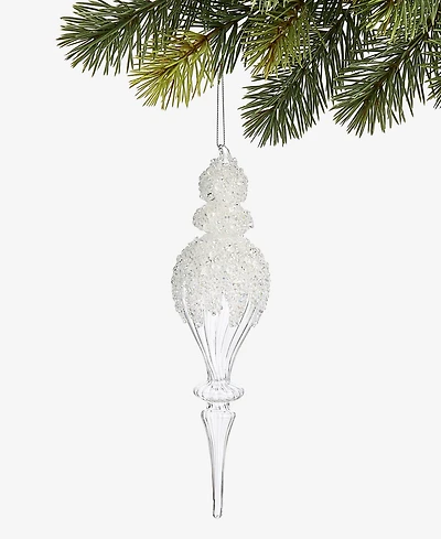 Holiday Lane Iced Delight Glass Frosted Finial Ornament, Macy's Exclusive