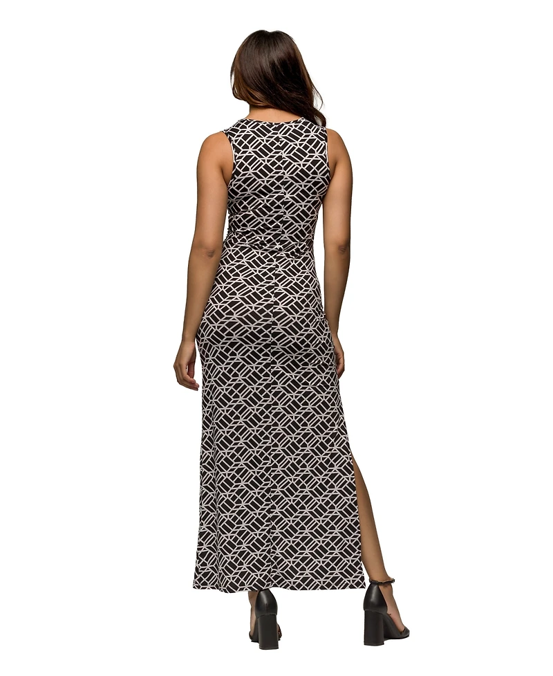 24seven Comfort Apparel Women's Sleeveless Side Slit Maxi Dress