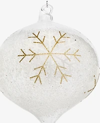 Holiday Lane Iced Delight Glass Snowflake Onion Ornament, Macy's Exclusive