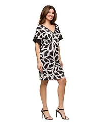 24seven Comfort Apparel Women's Short Sleeve Knee Length T-Shirt Dress