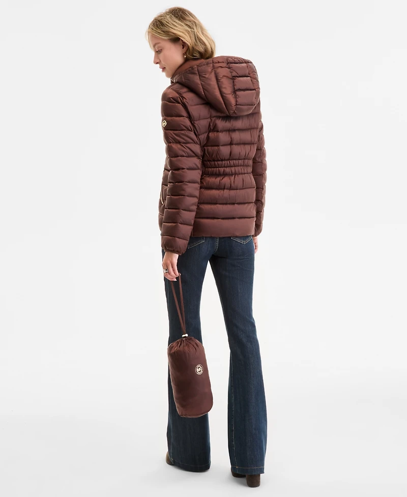 Michael Kors Women's Hooded Shine Packable Puffer Coat, Exclusively at Macy's